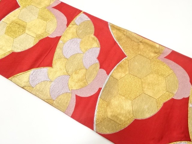 JAPANESE KIMONO / ANTIQUE FUKURO OBI / CLASSIC BUTTERFLY PATTERN WEAVE